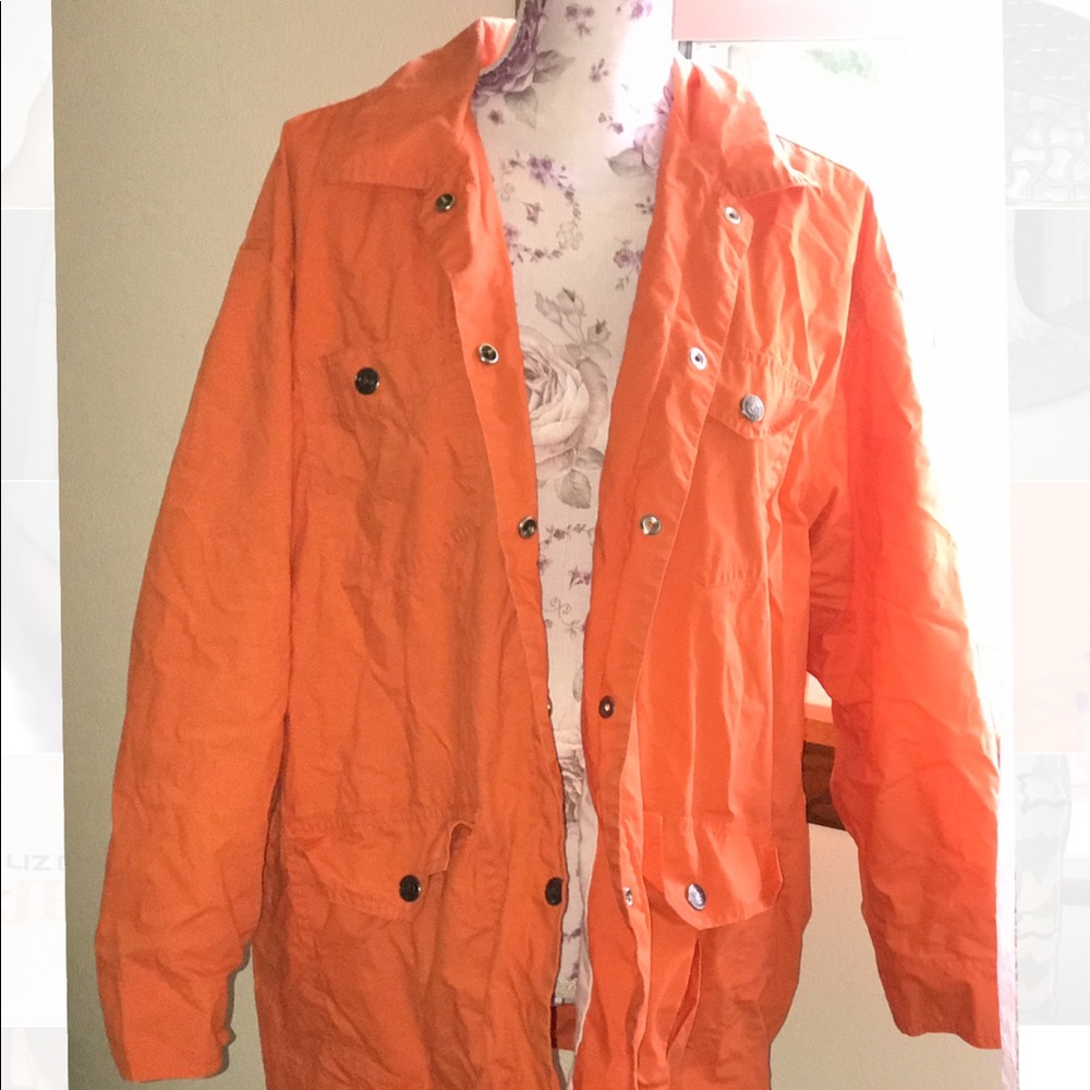 Orange Liz Claiborne Army-style jacket